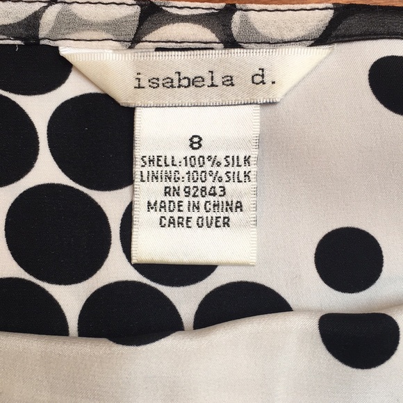 Isabella D. Size 8 Silk Polka Dot Skirt - Picture 4 of 8